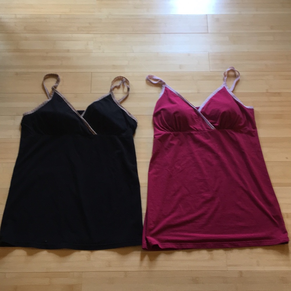 Two XL Nursing Tanks with Removable Breast Pads